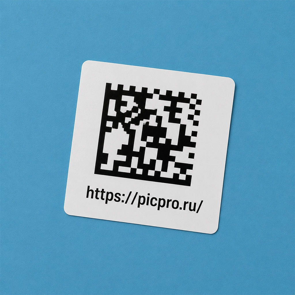 Квадратная этикетка Честный знак с Data Matrix