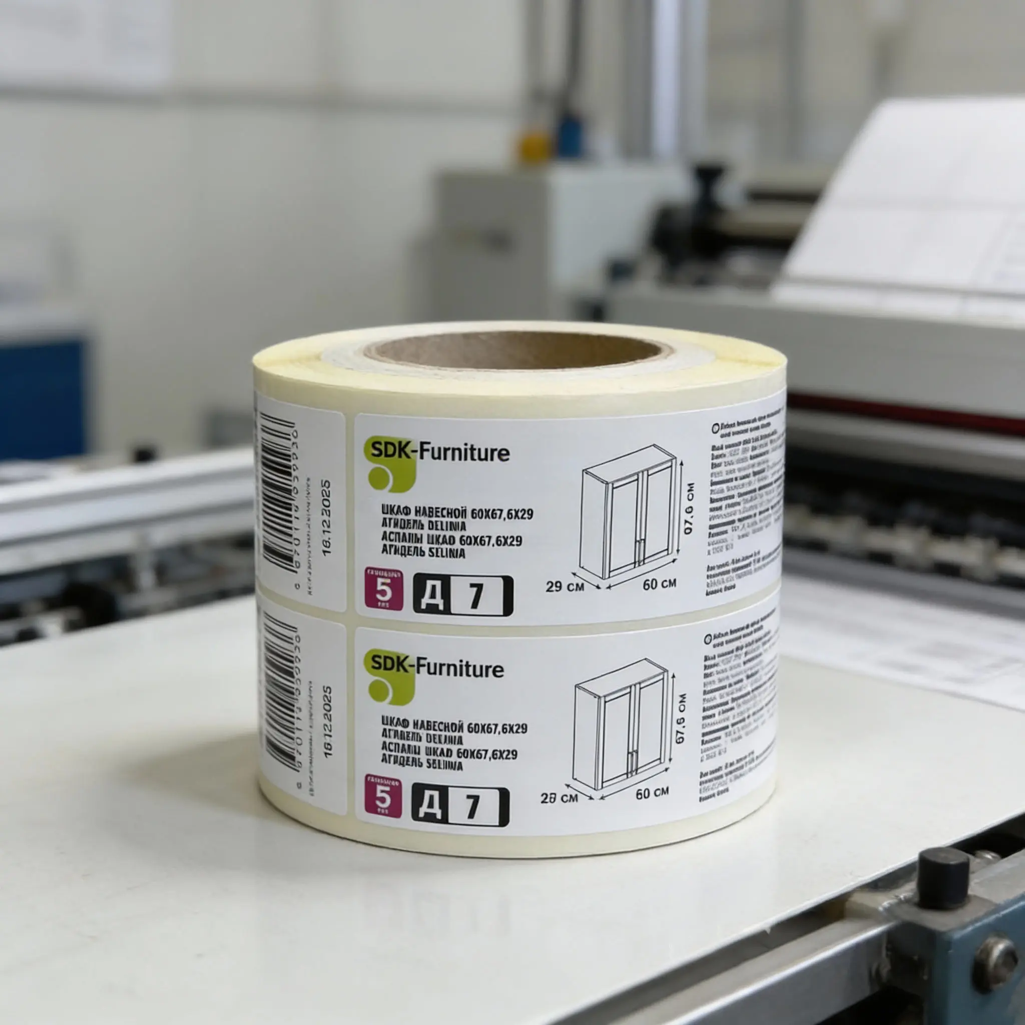 Этикетки для маркировки мебели.